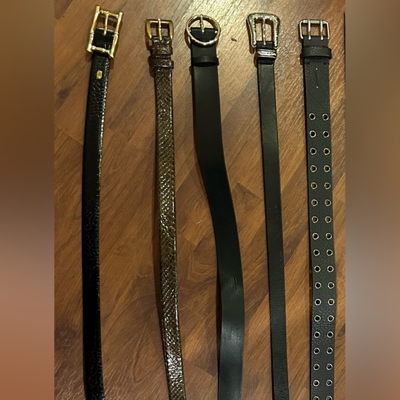 5 genuine leather high quality Italian Ralph Lauren Allsaints Chain Belts black - Picture 2 of 12